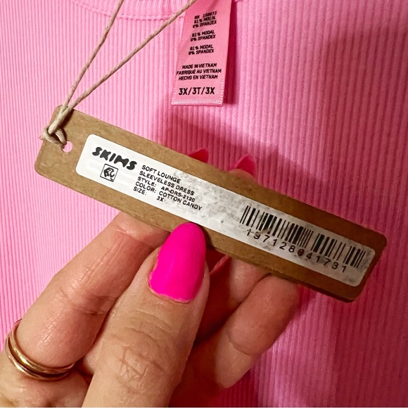 Skims | Pink Maxi Soft Lounge Dress - Picture 4 of 5